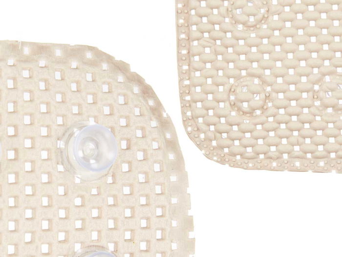 Berilo Alfombra Baño Antideslizante Goma Plástico PVC Beis 53x6.5x6.5 cm (Set de 6)