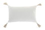 DKD Home Decor Cojín de Poliéster con Aplicaciones Blanco 50x30 cm