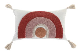 DKD Home Decor Cojín de Poliéster con Aplicaciones Blanco 50x30 cm