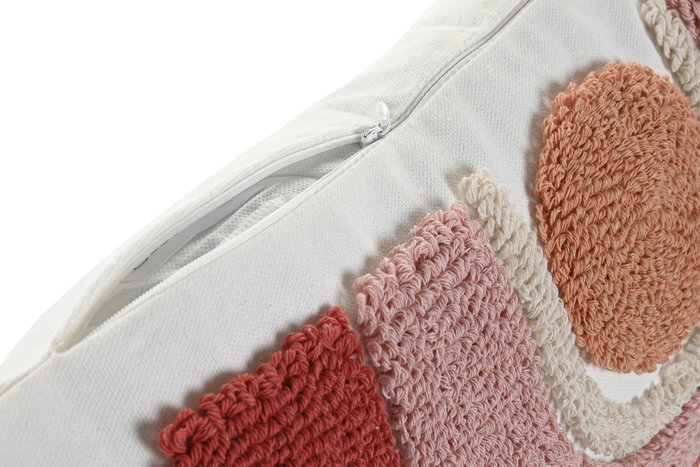 DKD Home Decor Cojín de Poliéster con Aplicaciones Blanco 50x30 cm DKD Home Decor Cojín de Poliéster con Aplicaciones Blanco 50x30 cm