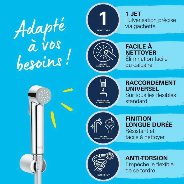 Grohe Set de ducha de 1 chorro con soporte de pared