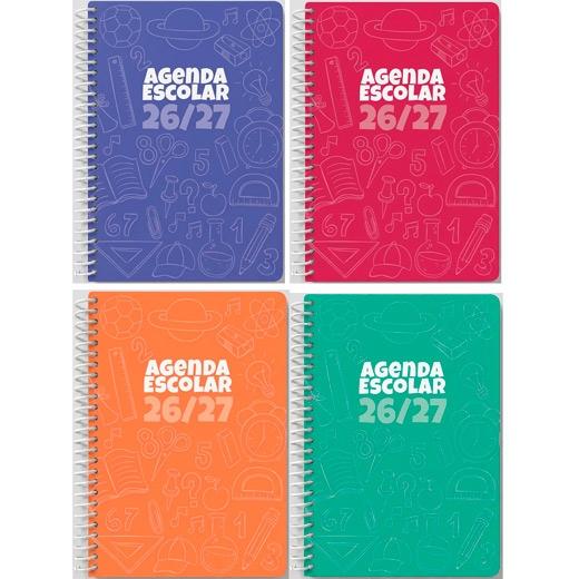 Didex Agenda Escolar A5 1 Día por Página Espiral Wire-o Cubierta Polipropileno Colores Surtidos 2026-27 Didex Agenda Escolar A5 1 Día por Página Espiral Wire-o Cubierta Polipropileno Colores Surtidos 2026-27