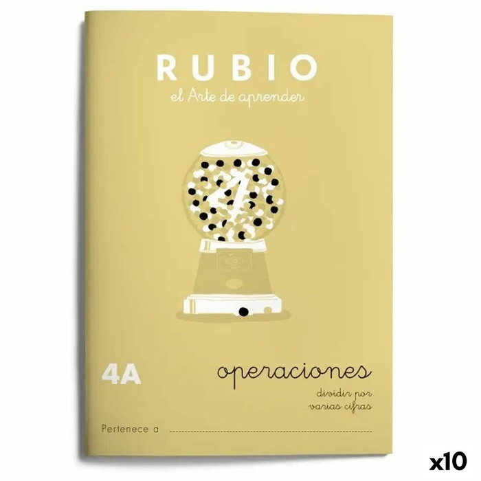 RUBIO Cuaderno A5 Operaciones y Problemas Nº 4A - Divisiones por Varias Cifras (+9 años)