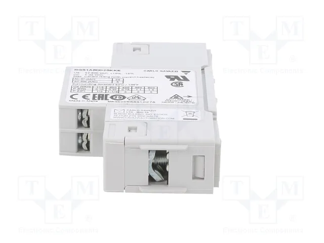 CARLO GAVAZZI RGS1A60D25KKE Relé de semiconductor monofásico CARLO GAVAZZI RGS1A60D25KKE Relé de semiconductor monofásico