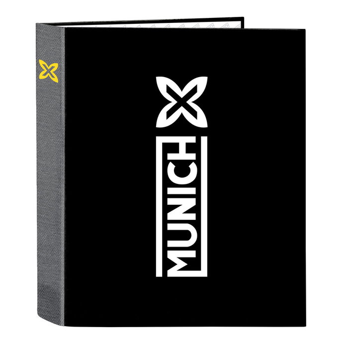 Carpeta de anillas Munich Topo Negro A4 27 x 33 x 6 cm Carpeta de anillas Munich Topo Negro A4 27 x 33 x 6 cm