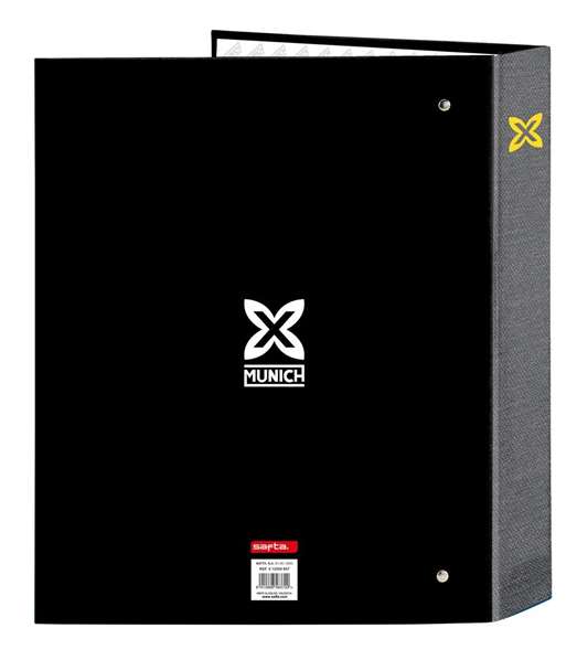 Carpeta de anillas Munich Topo Negro A4 27 x 33 x 6 cm