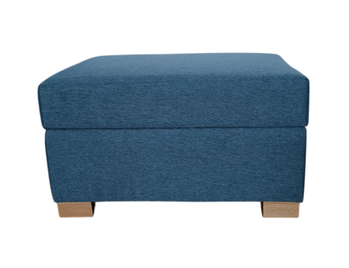 DKD Home Decor Reposapiés Azul con Almacenaje Interior