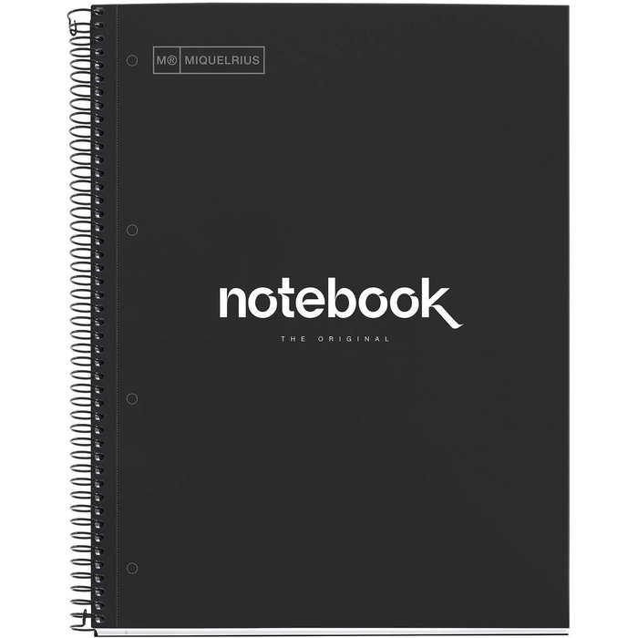 Miquelrius Cuaderno Espiral Emotions DIN A4 de 80 Hojas Cuadriculado 5 mm Negro Miquelrius Cuaderno Espiral Emotions DIN A4 de 80 Hojas Cuadriculado 5 mm Negro