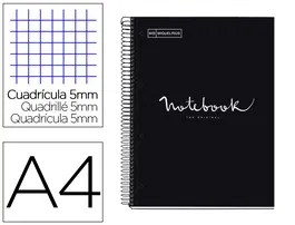 Miquelrius 1 Emotions Cuaderno espiral Din A4, tapa forrada, 80 hojas 90g/m2 cuadro 5 mm