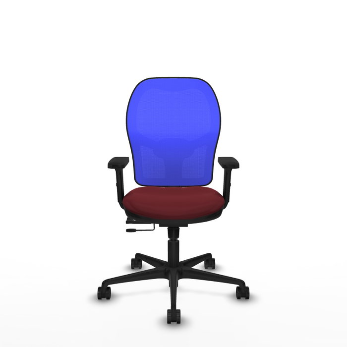 PIQUERAS Y CRESPO Silla de oficina Jorquera con mecanismo Sincro/Traslack, Granate y Azul