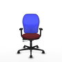 PIQUERAS Y CRESPO Silla de oficina Jorquera con mecanismo Sincro/Traslack, Granate y Azul
