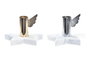 DKD Home Decor Set de 6 Portavelas de Mármol y Metal, Surtido Dorado y Plateado