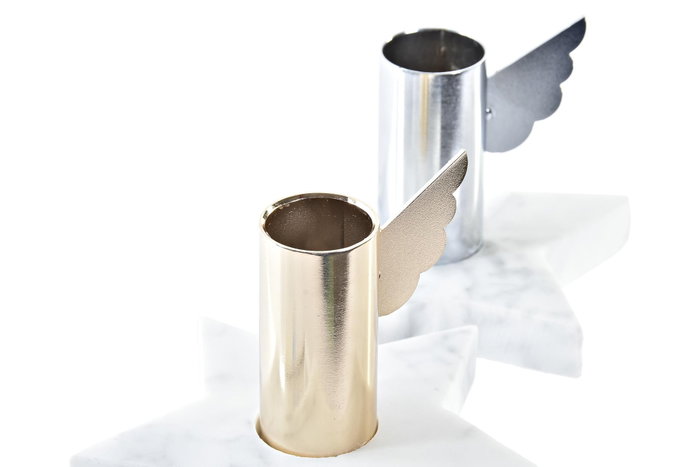 DKD Home Decor Set de 6 Portavelas de Mármol y Metal, Surtido Dorado y Plateado