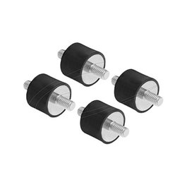 DeLOCK Amortiguador de vibraciones 60814 M6 x 1 mm D 20 x H 15 mm con 2 x rosca exterior, Negro