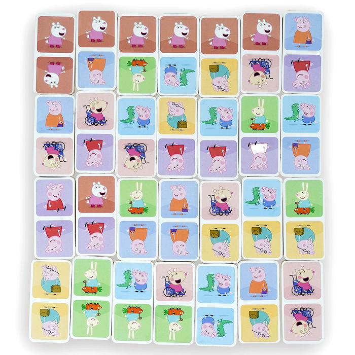 Deqube Domino De Madera Peppa Pig Juego Educativo Con 28 Piezas Para Niños Mayores De 24 Meses