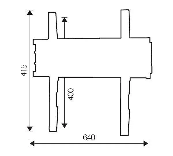ITB OM06144 Soporte de pared para TV, brazo fijo, 37" a 65", carga 50 kg, color negro, acero, compatibilidad VESA 200x200 a 600x400 mm