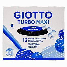 Rotulador Fibra Giotto Turbo Maxi Negro (Set de 12)