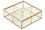 DKD Home Decor Joyero de Cristal y Metal Dorado 15x16x5 cm