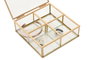 DKD Home Decor Joyero de Cristal y Metal Dorado 15x16x5 cm