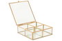 DKD Home Decor Joyero de Cristal y Metal Dorado 15x16x5 cm