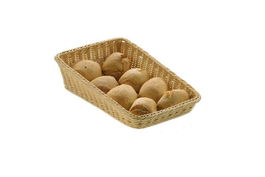 Leone Cesta Rectangular Inclinada 45x30 cm, Apta para Alimentos Calientes y Lavavajillas, Altura 5-11 cm