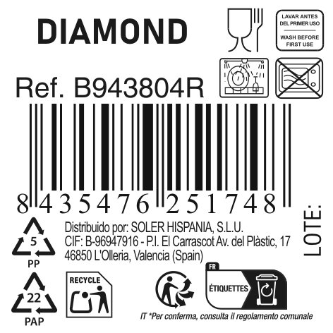 La Mediterranea Plato Hondo Diamond ø21,5cm