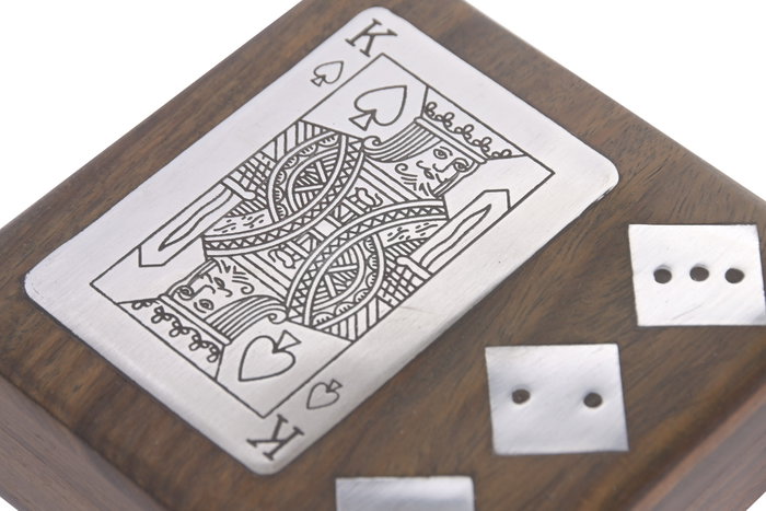 DKD Home Decor Juego de Set de 3 Piezas en Sheesham y Latón Marrón