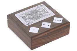 DKD Home Decor Juego de Set de 3 Piezas en Sheesham y Latón Marrón