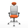 PIQUERAS Y CRESPO Silla de oficina Zulema Naranja y Blanco