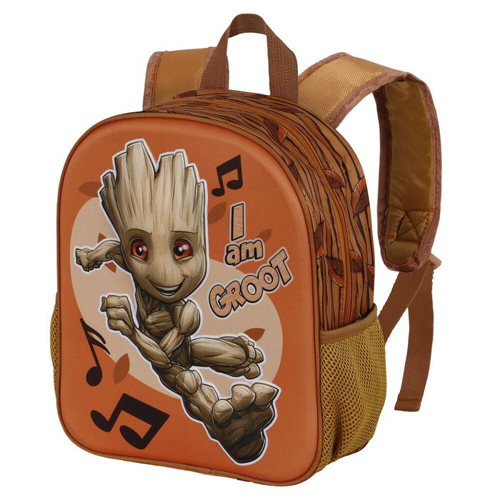 Marvel I am Groot Mochila Preescolar 3D Pequeña Soundtrack Multicolor, 31x26x11cm, Compartimento Principal y Bolsillos Laterales