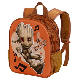 Marvel I am Groot Mochila Preescolar 3D Pequeña Soundtrack Multicolor, 31x26x11cm, Compartimento Principal y Bolsillos Laterales