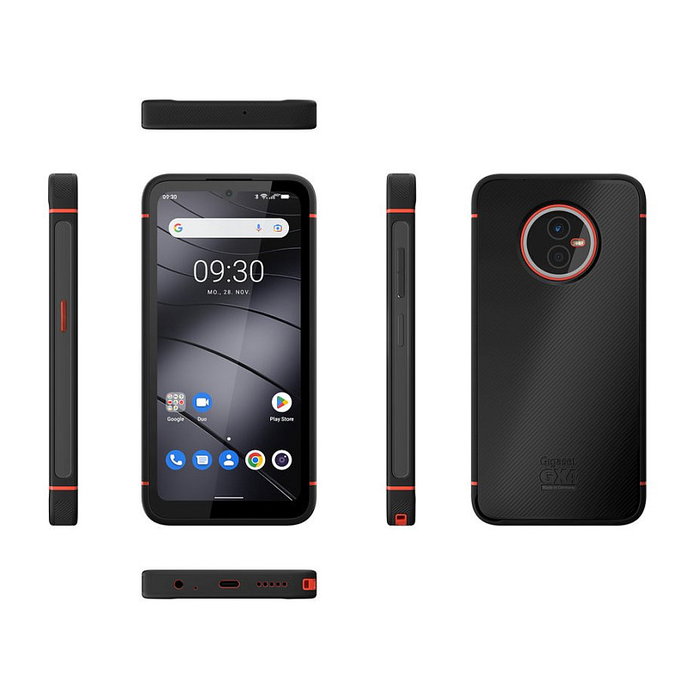 Gigaset GX4 Pro - Smartphone Android 12, pantalla 6.1 pulgadas HD+ de 15.4 cm, 16 MP cámara frontal, batería intercambiable, certificación IP68 y MIL-STD-810H, color negro