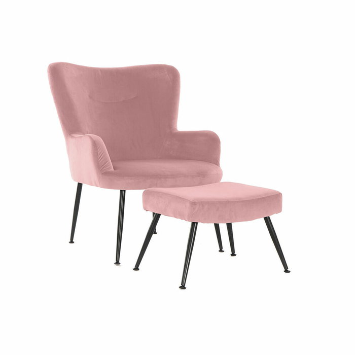 DKD Home Decor Set de 2 Sillones Modernos Rosa y Negro