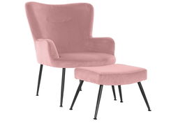 DKD Home Decor Sillón Moderno Rosa Negro 60 x 84 x 70 cm Set de 2