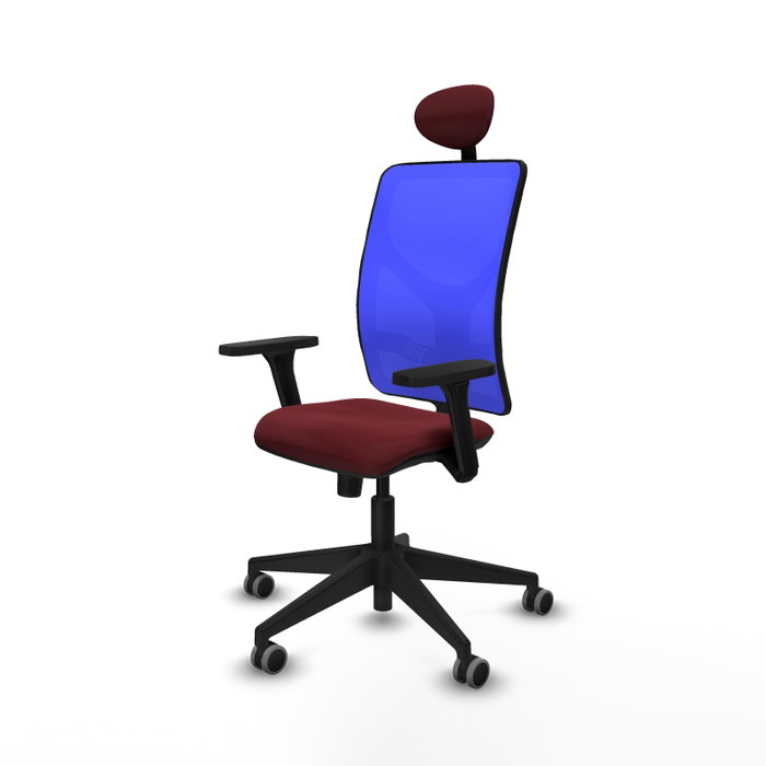 PIQUERAS Y CRESPO Silla de oficina Motilla Granate y Azul