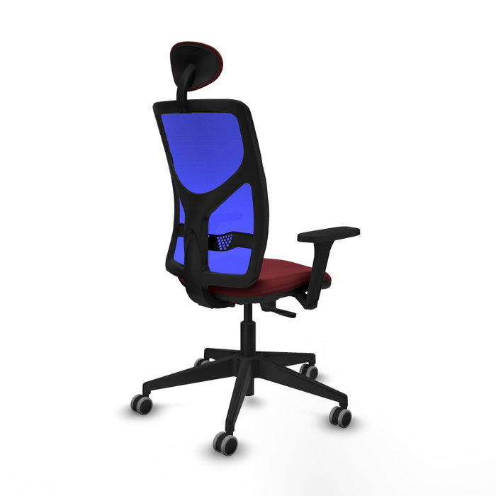 PIQUERAS Y CRESPO Silla de oficina Motilla Granate y Azul
