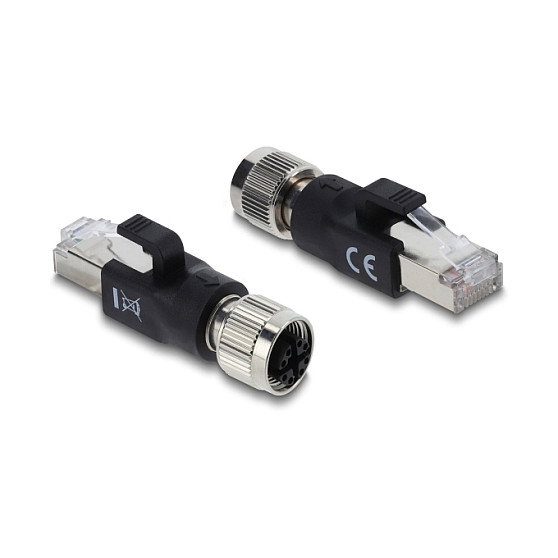 DeLOCK 90834 Adaptador M12 8-pin Hembra X-codificada a RJ45 Macho Negro DeLOCK 90834 Adaptador M12 8-pin Hembra X-codificada a RJ45 Macho Negro