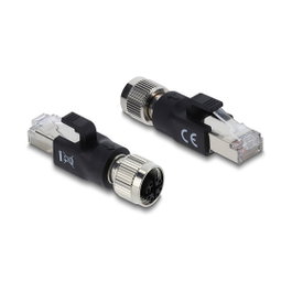 DeLOCK 90834 Adaptador M12 8 pin Hembra a RJ45 Macho Negro