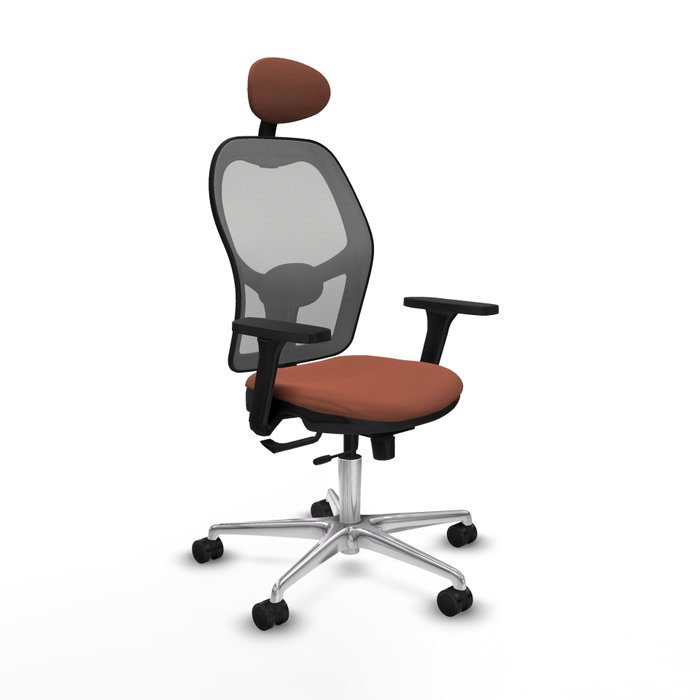 PIQUERAS Y CRESPO Silla de oficina Jorquera con Mecanismo Sincro/Traslack, Tela Marrón y Malla Gris PIQUERAS Y CRESPO Silla de oficina Jorquera con Mecanismo Sincro/Traslack, Tela Marrón y Malla Gris