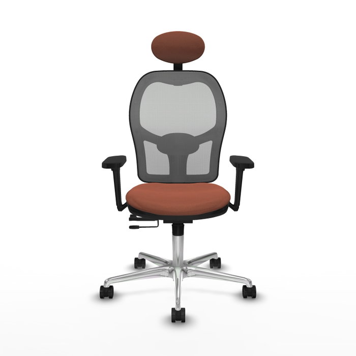 PIQUERAS Y CRESPO Silla de oficina Jorquera con Mecanismo Sincro/Traslack, Tela Marrón y Malla Gris PIQUERAS Y CRESPO Silla de oficina Jorquera con Mecanismo Sincro/Traslack, Tela Marrón y Malla Gris