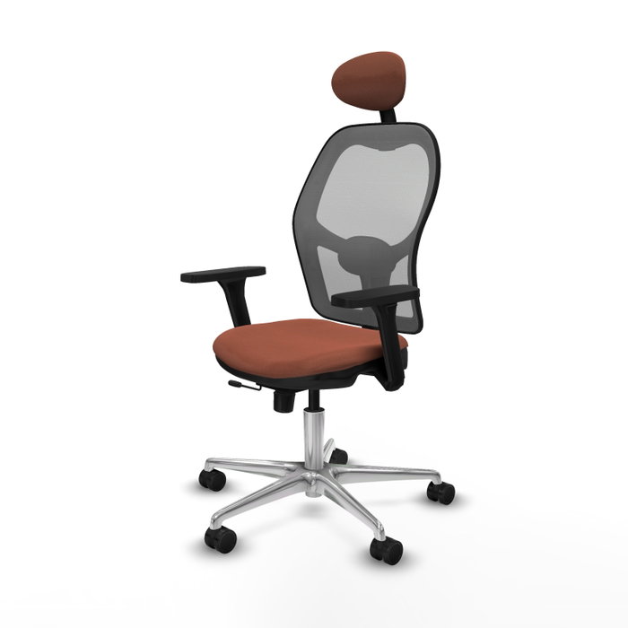 PIQUERAS Y CRESPO Silla de oficina Jorquera con Mecanismo Sincro/Traslack, Tela Marrón y Malla Gris PIQUERAS Y CRESPO Silla de oficina Jorquera con Mecanismo Sincro/Traslack, Tela Marrón y Malla Gris