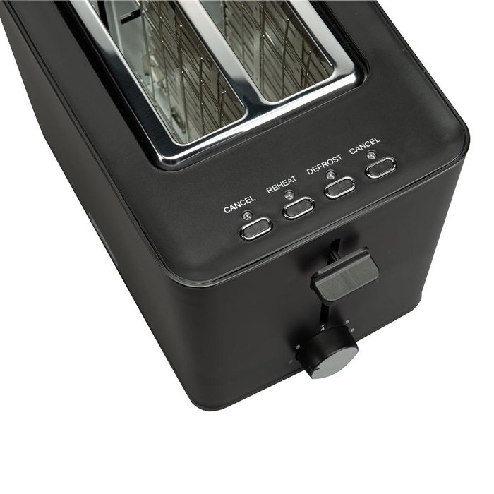 Bourgini Tostadora Sandwich 2 Rebanadas y Tostadora, 850W, Ranura Extra Ancha 3.6 cm, Función Descongelación, Accesorios Incluidos, Negro Mate