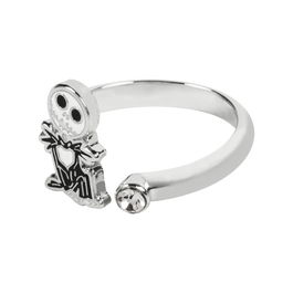 Disney Anillo Jack Skellington Pesadilla Antes de Navidad Plateado Autoajustable 20,4x2,9x22,8