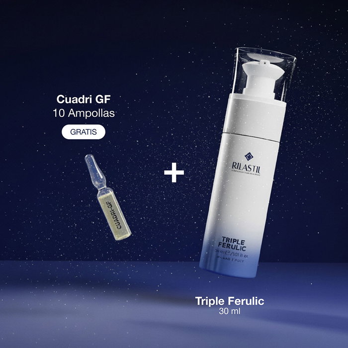 Rilastil Estuche Antiedad Triple Ferulic con Súper Óxido Dismutasa, Péptidos y Ácido Ferúlico, 2 Piezas Rilastil Estuche Antiedad Triple Ferulic con Súper Óxido Dismutasa, Péptidos y Ácido Ferúlico, 2 Piezas