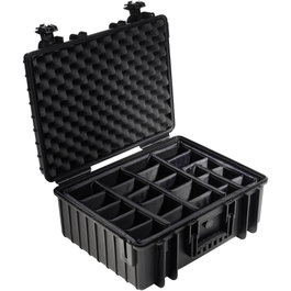 B&W Outdoor Case Type 6000 negro con divisor acolchado