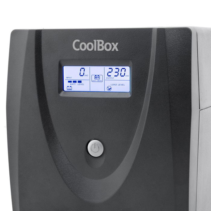 Coolbox Guardian 3 SAI 800VA 480W con LCD, AVR, Sinusoidal, Batería 12V/9Ah, 6-8h Recarga, 2 Salidas Schuko, USB, RJ-45, Protección Equipos Informáticos y Red