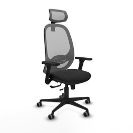 PIQUERAS Y CRESPO Silla de oficina Cilanco con mecanismo Sincro/Traslack, Negro y Gris