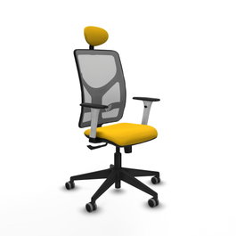 PIQUERAS Y CRESPO Silla de oficina Motilla con mecanismo Sincro, Amarillo y Gris