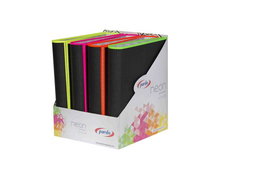 Carpeta De Anillas Pardo Borde Neon Carton Forrado Fº 4 An. 40Mm Curvo Rosa