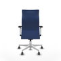 PIQUERAS Y CRESPO Sillón Albacete Azul Marino con Mecanismo Sincro y Base Blanca